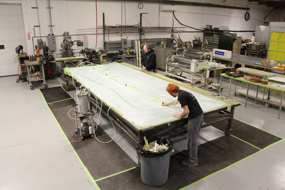 9'x20' carbon table for molding flat panel