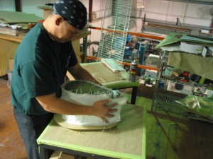 Wrapping fiberglass preform to make VARTM part